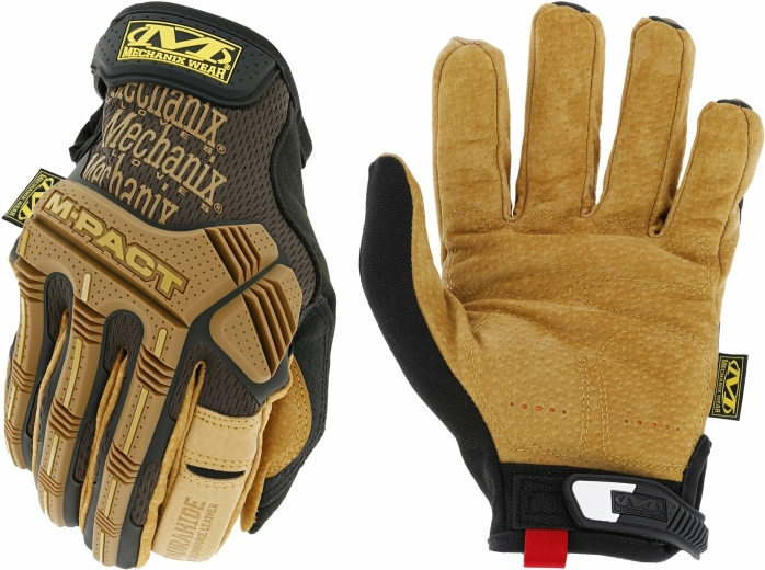 Gants de travail en cuir Mechanix Durahide M‑Pact Leather, taille S