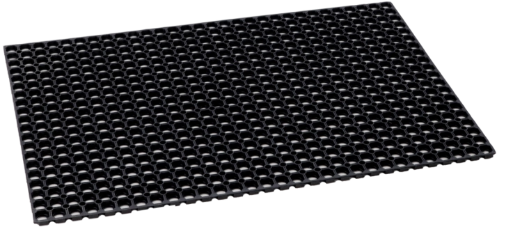 Tapis d’entrée en caoutchouc ajouré 80 × 120 cm, noir