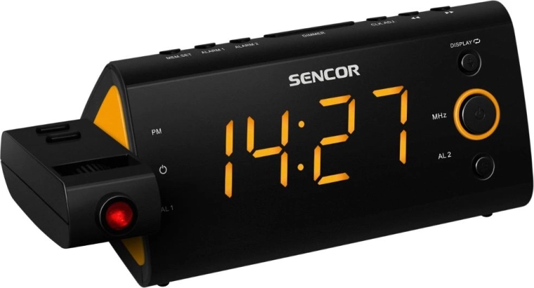 Réveil radio Sencor avec projection de l’heure