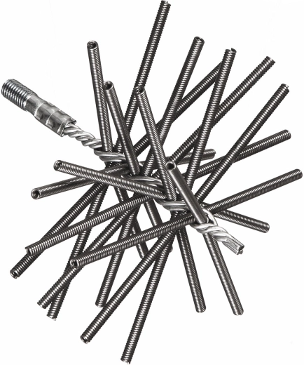 Brosse de ramonage à ressort 200 mm, filetage acier M12