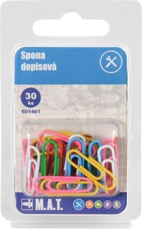 Trombones de bureau colorés, assortiment de couleurs, 30 pièces