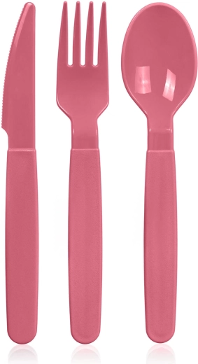 Set de couverts en plastique 3 pcs rose foncé CULINARIA