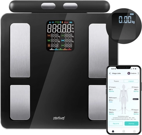 Balance personnelle analytique ZORTIVA Smart Premium avec Bluetooth et Wi‑Fi