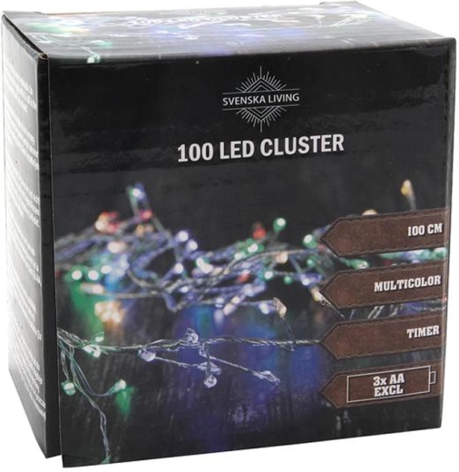 Guirlande lumineuse avec minuteur, 100 LED, grappe 100 cm