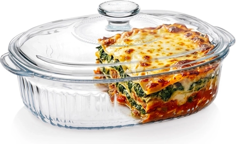 Plat ovale en verre résistant à la chaleur avec couvercle 1,6 l Vilde