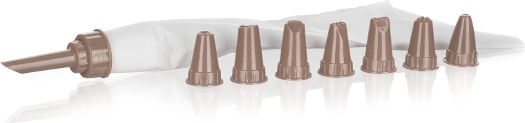 Poche à douille avec 8 embouts CULINARIA, marron