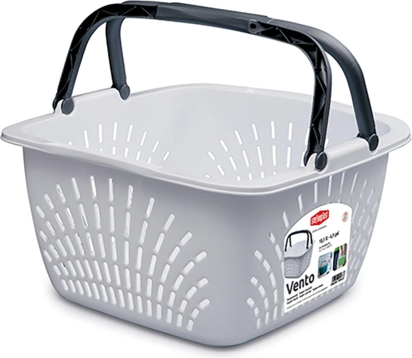 Panier de courses en plastique Vento avec 2 poignées, 18,5 l, charge 15 kg