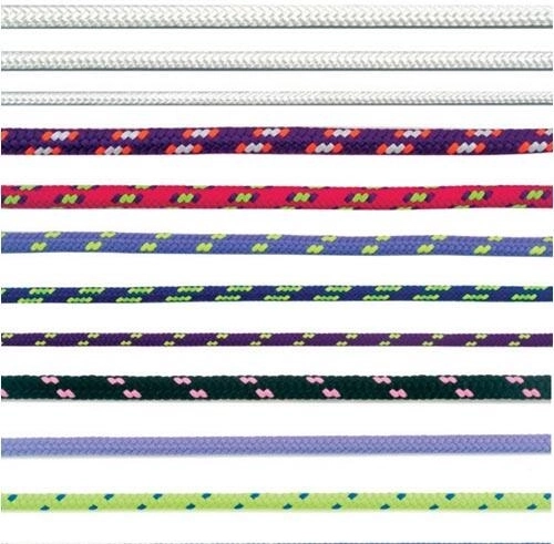 Corde tressée en polyester avec âme 4 mm, colorée, 200 m