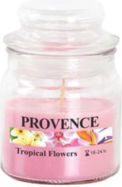 Bougie parfumée en verre avec couvercle Fleurs tropicales 70 g