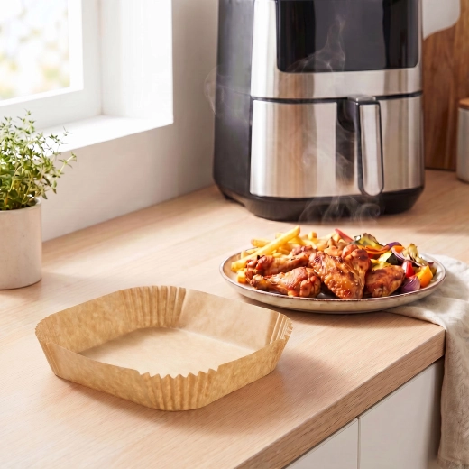 Papier de cuisson pour friteuse à air chaud 20 × 20 cm, 50 pièces