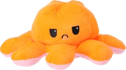 Pieuvre en peluche réversible 40 cm – orange et rose