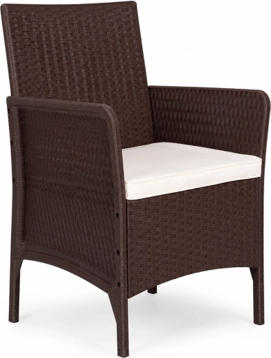 Fauteuil de jardin MultiGarden avec coussin d’assise, aspect rotin, marron