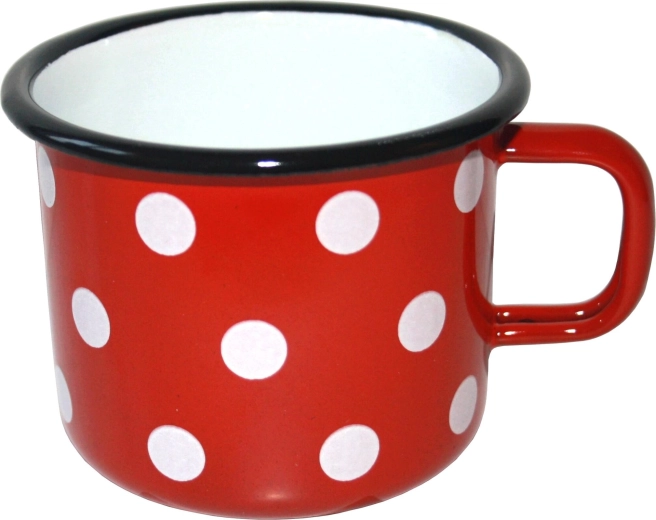 Mug émaillé à pois 0,25 l, rouge
