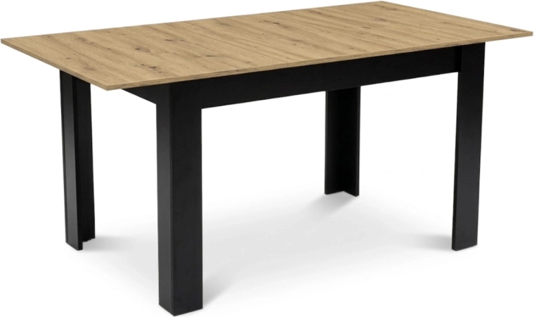 Table à manger rectangulaire extensible 120–160 × 80 cm, chêne artisan, pour 4–6 personnes