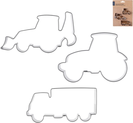 Emporte-pièces de Noël « Chantier » en inox – 3 pcs