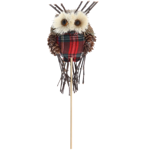 Décoration de Noël chouette sur tige 30 cm