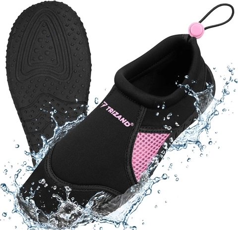 Chaussures d’eau Trizand noir-rose, taille 36
