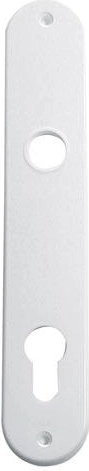 Plaque de porte en plastique pour cylindre, entraxe 90 mm, marron (lot de 10 paires)
