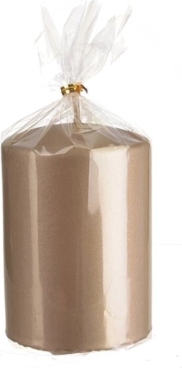 Bougie cylindrique couleur champagne mate 10 cm