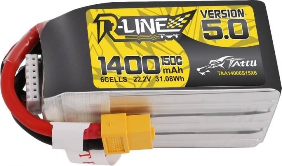 Batterie LiPo Tattu R-Line version 5.0 1400 mAh 22,2 V 150C 6S XT60
