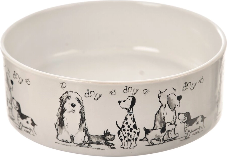 Écuelle en céramique blanche pour chiens 15 × 15 cm