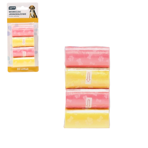 Sachets pour déjections canines, 80 pcs