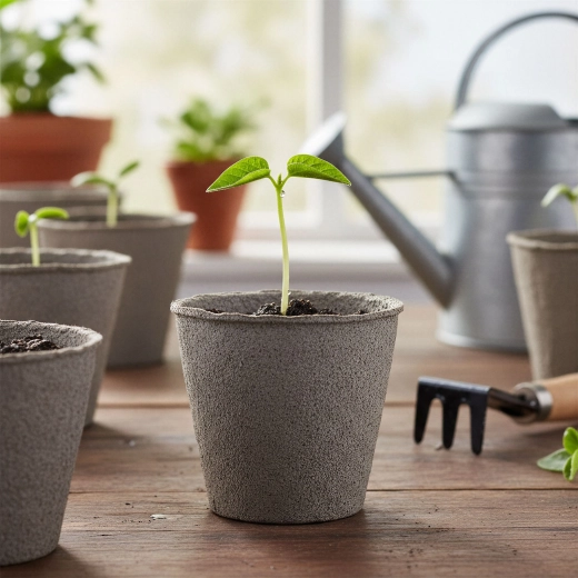 Pot de culture en papier biodégradable pour semis Ø 8 cm, rond – 10 pièces
