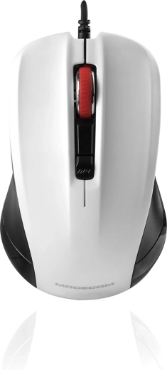 Modecom MC-M9.1 souris optique filaire noir‑blanc 1600 DPI