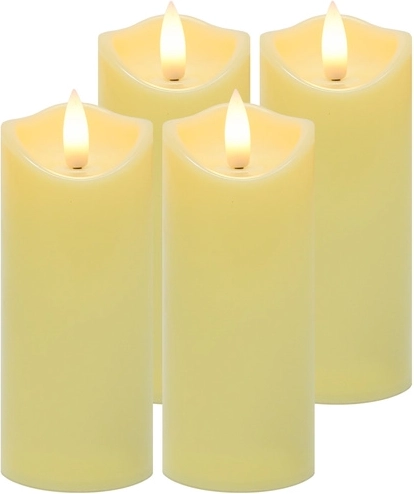 Ruhhy bougie LED / insert pour lampe 12,5 × 5 cm, blanc chaud, flamme vacillante (4 pcs)