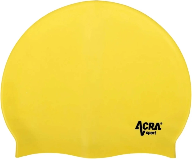 Bonnet de natation en silicone Acra jaune - 1 pièce