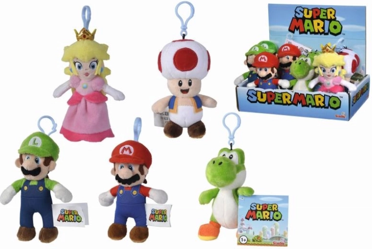 Porte-clés peluche Super Mario, 12,5 cm, 5 modèles, DP12
