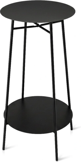 Table d’appoint en métal noir 30 × 60 cm
