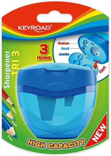Taille-crayon Keyroad Tri Plus avec réservoir grande capacité, 3 ouvertures