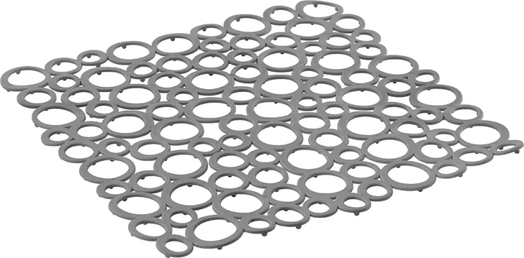 Tapis de fond d’évier souple à bulles 29 × 29 cm gris