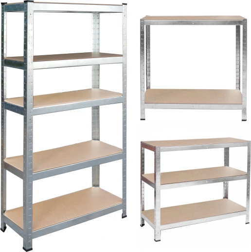 Étagère métallique HUMBERG 180 × 90 × 30 cm, 5 étagères, 875 kg, galvanisée