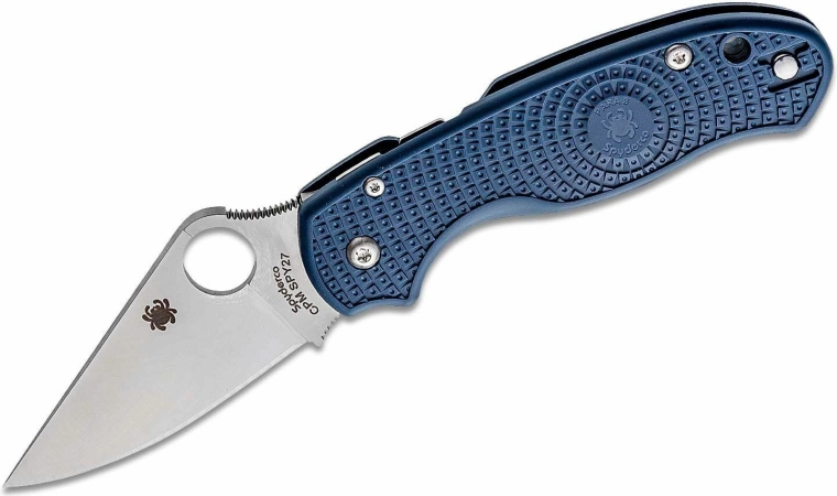 Couteau de poche léger Spyderco Para 3 Lightweight, CPM‑SPY27, lame satinée, FRN bleu cobalt