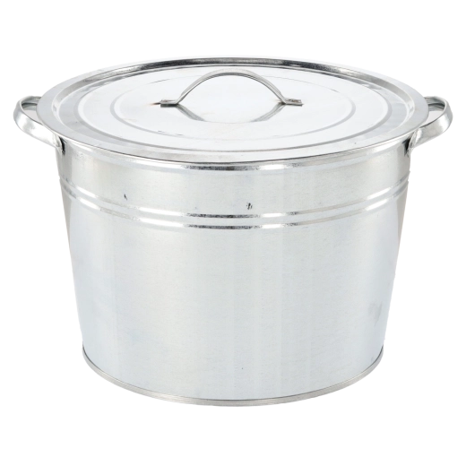 Chaudron conique galvanisé 25 l avec couvercle solide
