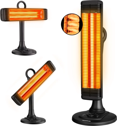 Radiateur infrarouge de terrasse avec oscillation 1000 W Bauerkraft