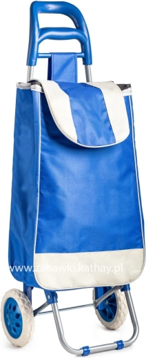Sac de courses sur chariot à roulettes bleu - 1 pièce