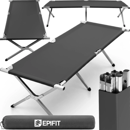 Chaise longue de camping pliable Qanad gris