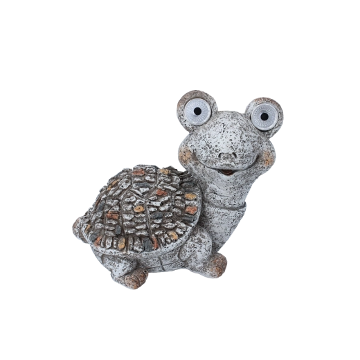 Figurine solaire de tortue de jardin avec yeux lumineux