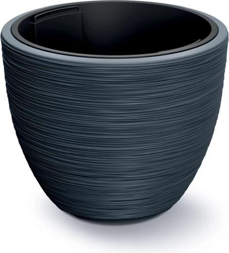 Cache-pot avec insert Furu 56,9 cm – anthracite, cache-pot design en plastique