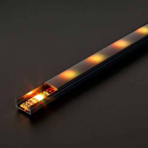 Profilé en U en aluminium noir pour rubans LED