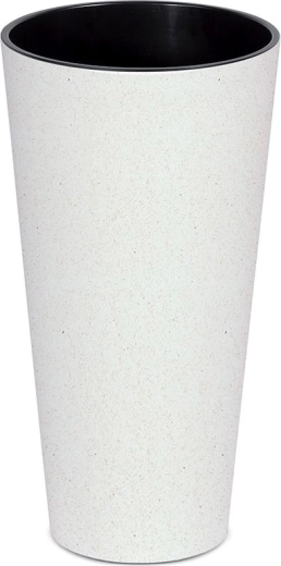 Cache-pot Tubus Slim Eco Wood avec insert 25 cm – blanc