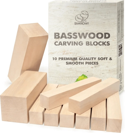 Ensemble de blocs de tilleul pour sculpture 10 pcs BEAVERCRAFT