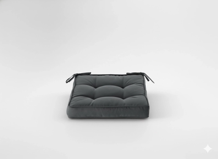 Coussin de chaise 40 × 40 × 6 cm gris foncé