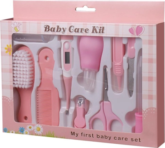 Kit de soins pour bébé et nourrisson 10 pièces - rose