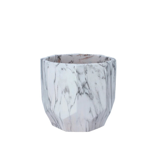 Cache-pot en céramique avec effet marbre 18 × 18 × 17 cm