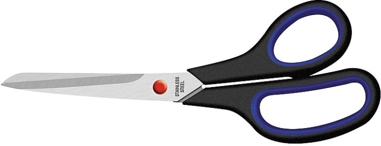 Ciseaux 23 cm avec prise souple, noirs