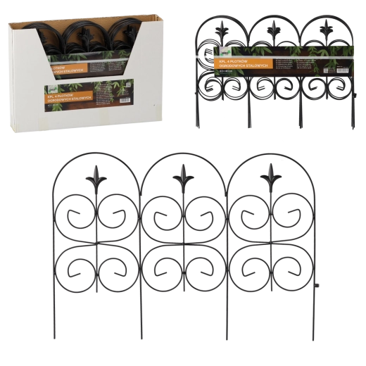Set de bordures de jardin en acier 63 × 40 cm, 4 pcs